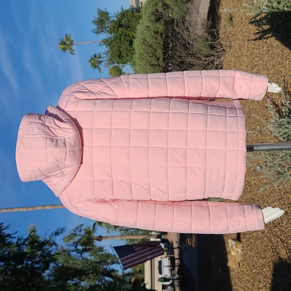 GAPFIT GAP Pink Quilted Pullover Hoodie XS Minimalist Lounge Athleisure Soft - Picture 5 of 15